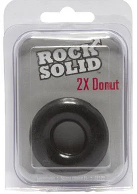 cock ring for firm play-Rock Solid 2x Donut Ring -  Black