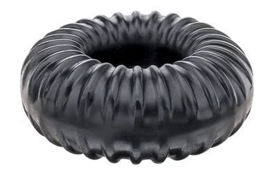 cock ring with eco vibes-Ribbed Ring -  Black