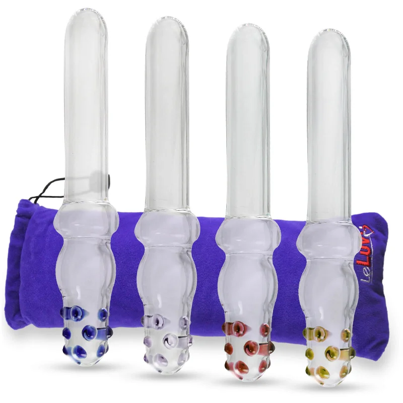 thin glass smooth dildo-LeLuv Glass 8 Inch Nubby Baton G-Spot Wand Dildo