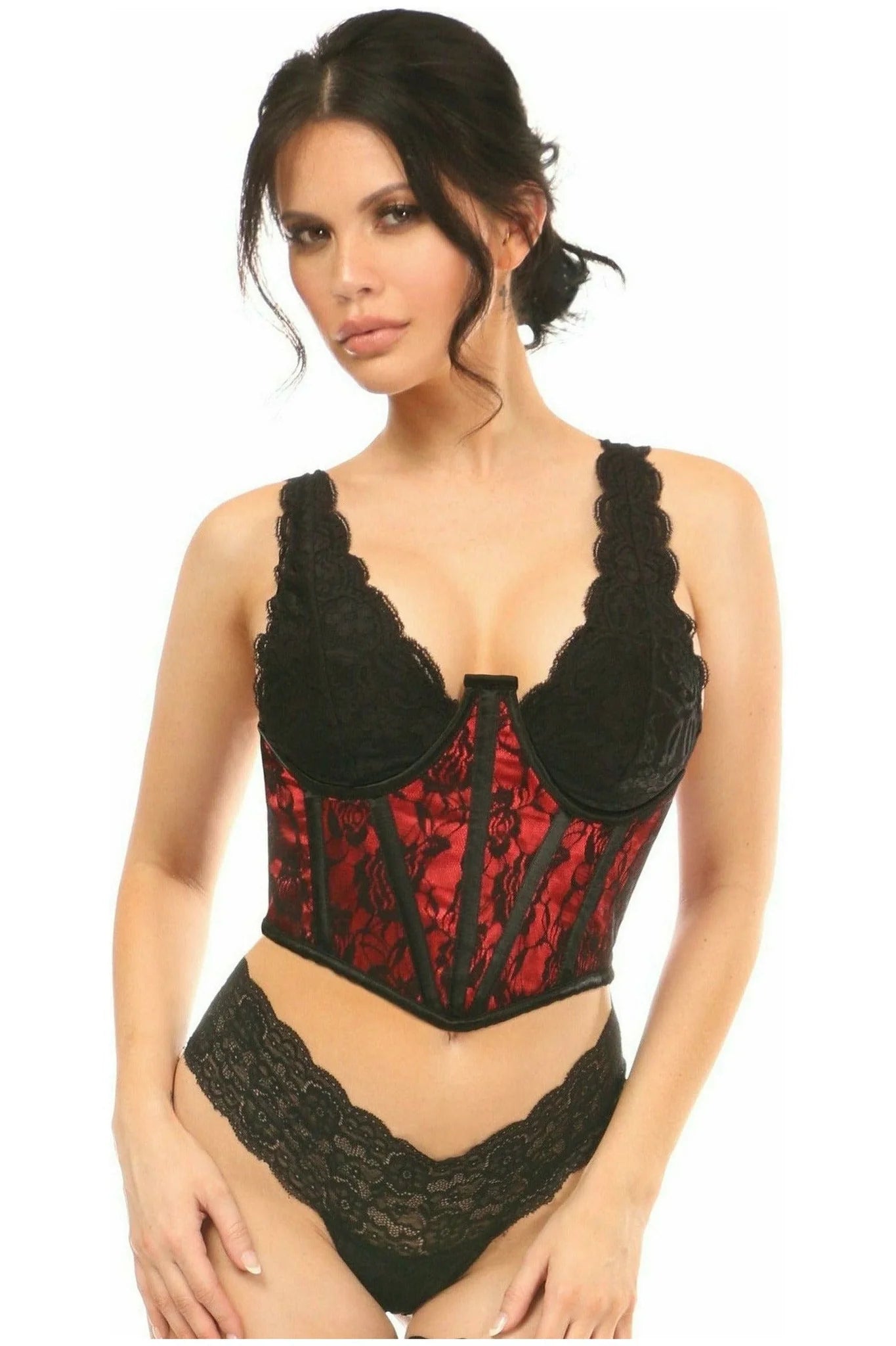 corset for period reenactment-Lace Overlay Underbust Corset 3/6X