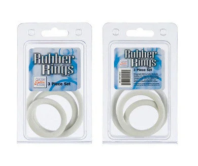 cock ring with trim fun-Rubber Rings 3 Piece Set - White