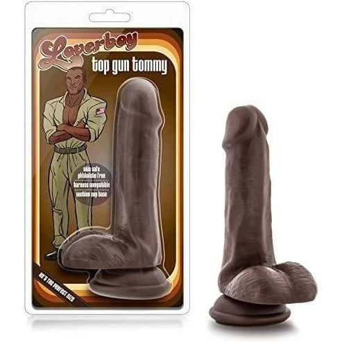 ribbed silicone lifelike dildo-Dildo - Loverboy - Top Gun Tommy- 6 pouces