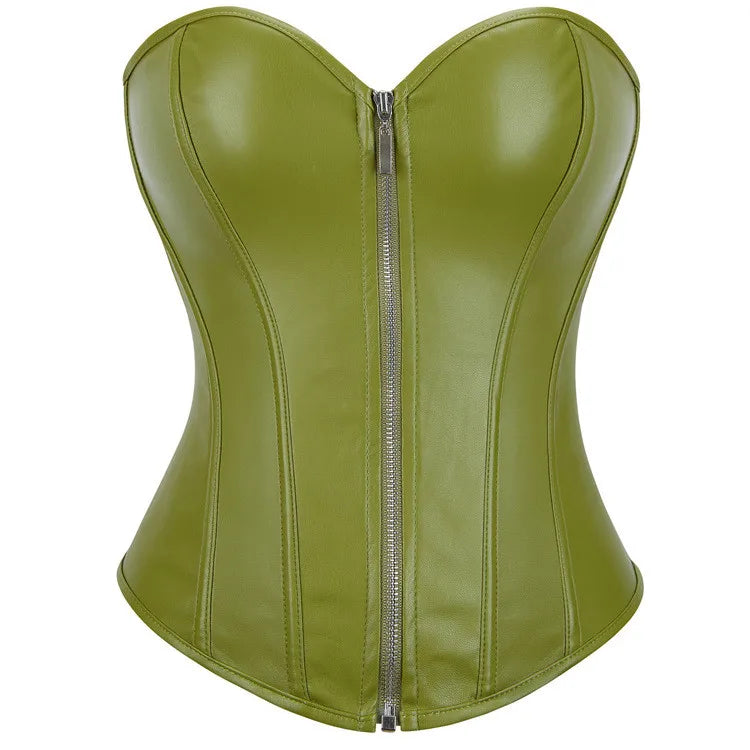 corset for night wear-Sweetheart Vegan Leather Corset Top