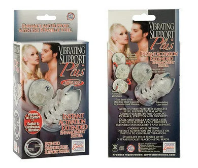 cock ring for adventurous couples-Vibrating Support Plus  Extended Enhancement System - Clear