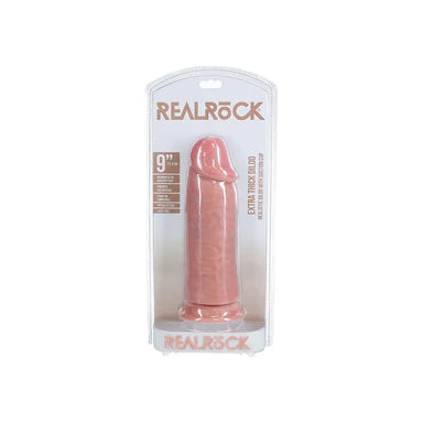 thin rubber orange dildo-Realrock Extra Thick Realistic Dildo 9" by Shots