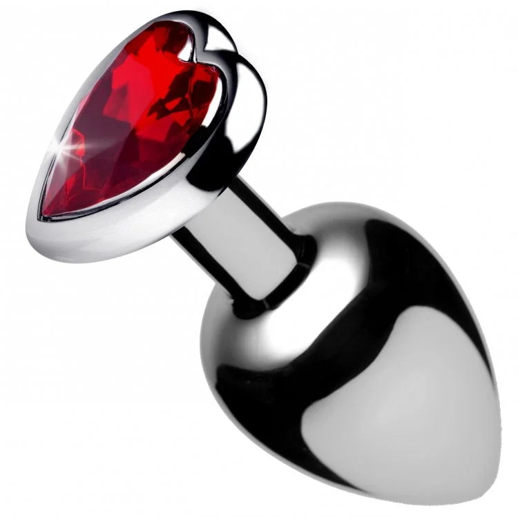 Anal toys with comfy mold-Red Heart Gem Anal Plug