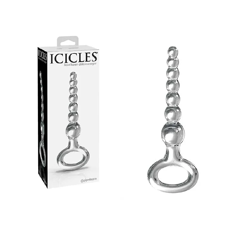 Anal toys for mild reach-Icicles No. 67 Clear Glass Anal Beads for Men by Pipedream