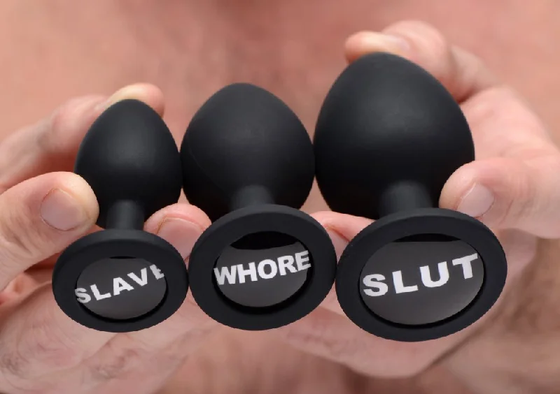 Anal toys with gloss vibe-The 3pc Dirty Words Anal Plug Set