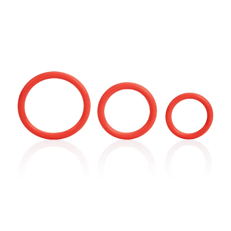 cock ring with tight vibes-Tri-Rings - Red