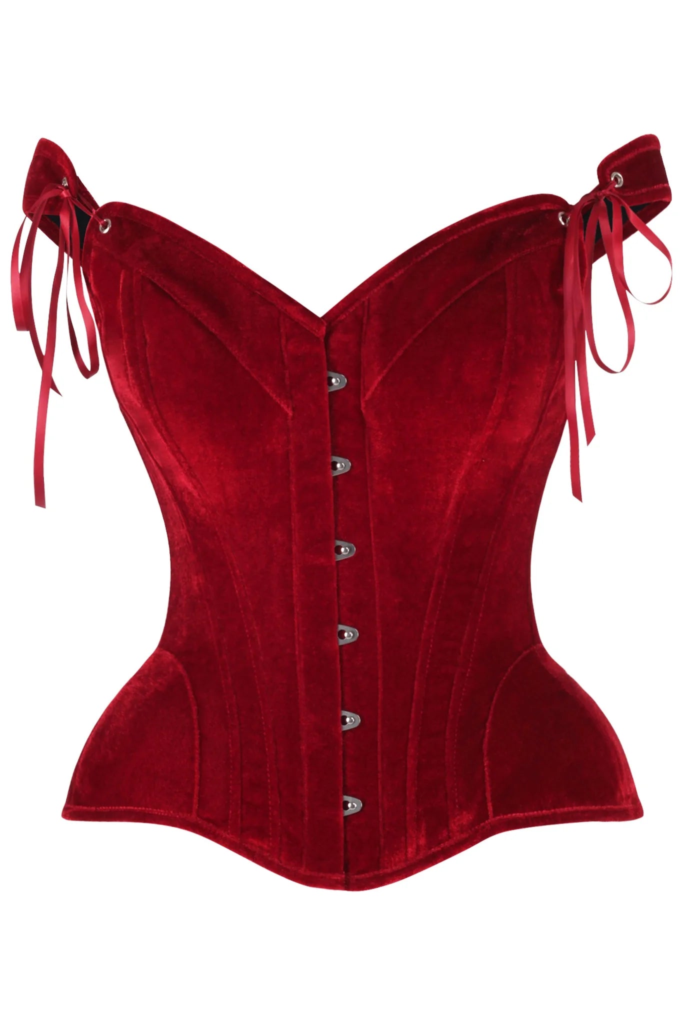 corset for vampire fashion-Top Drawer  Velvet Steel Boned Corset w/Straps