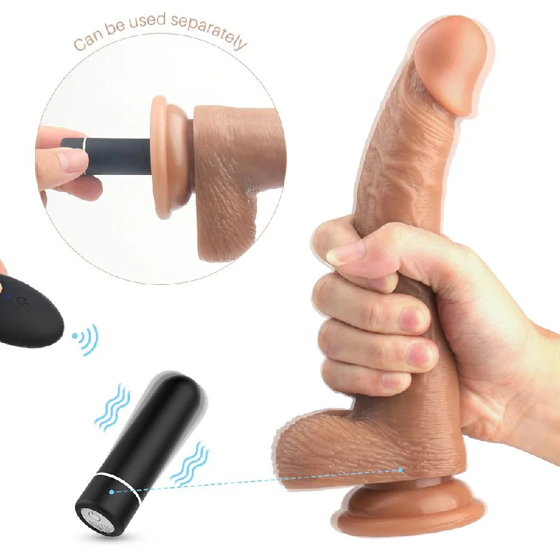 firm rubber smooth dildo-Realistic Vibrating Dildo with a Bullet