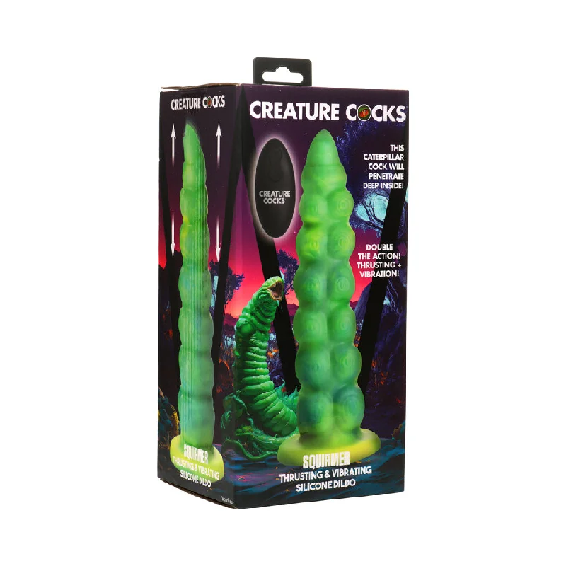 small glass violet dildo-Creature Cocks Squirmer Thrusting & Vibrating Silicone Dildo