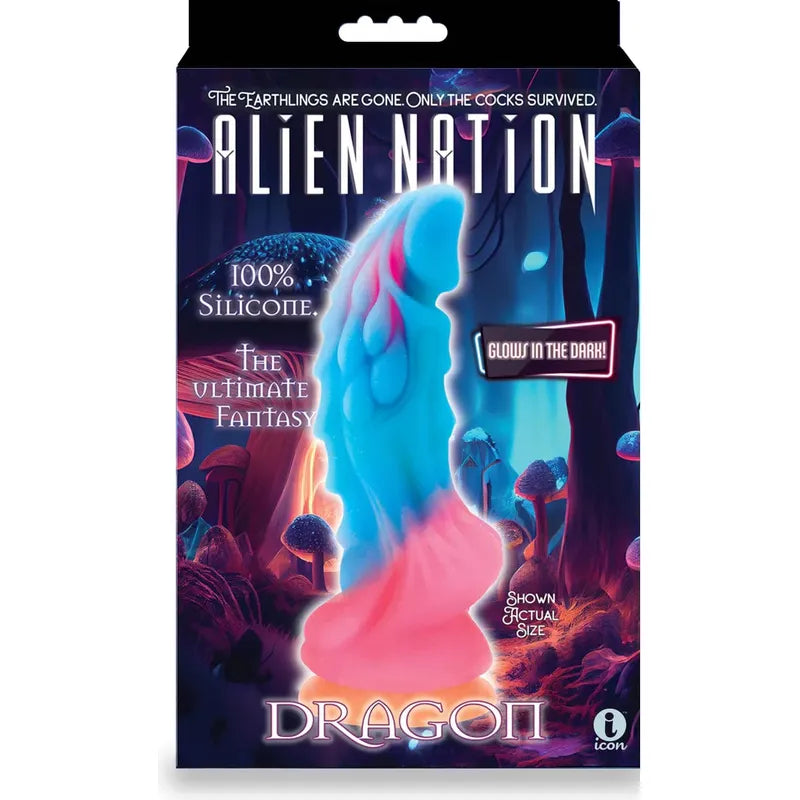 fantasy rubber straight dildo-Dildo de Fantaisie - Icon Brands - Alien Nation Glow Dragon