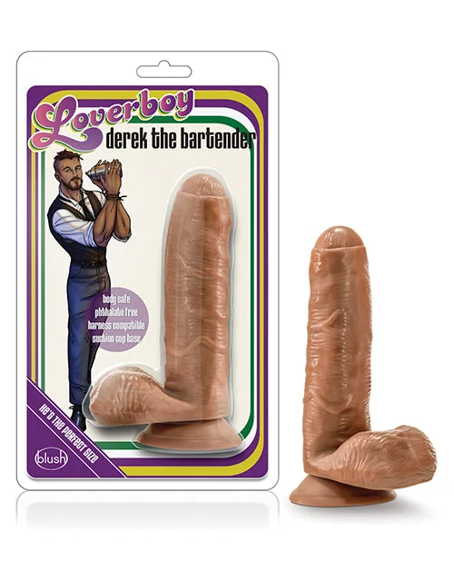 realistic glass straight dildo-Blush Loverboy Derek The Bartender - Mocha