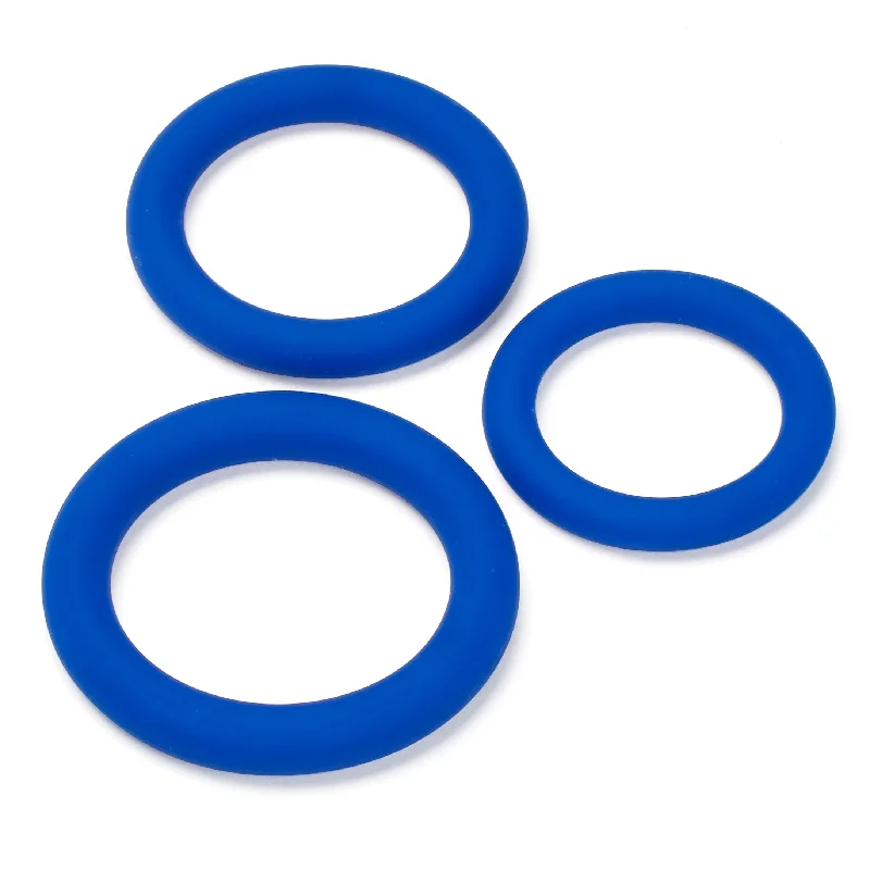 cock ring for rookie vibes-Pro Sensual Silicone Cock Ring 3 Pack - Blue