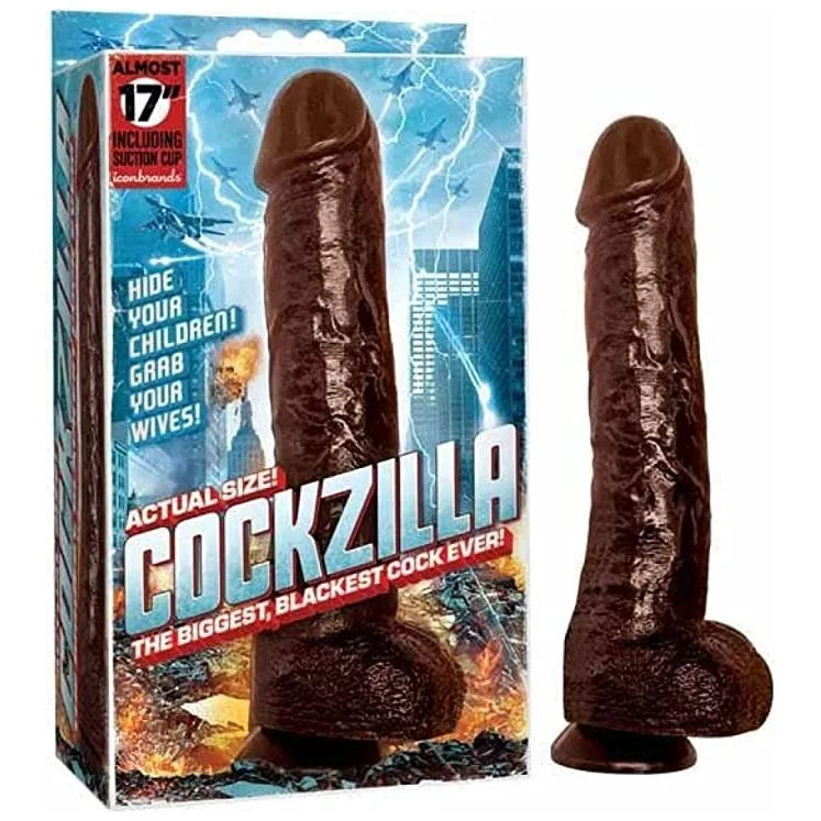 soft glass curved dildo-Dildo XXL - Icon Brands - Cockzilla - 17 pouces