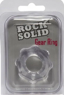 cock ring with small play-Rock Solid Gear Ring - Clear