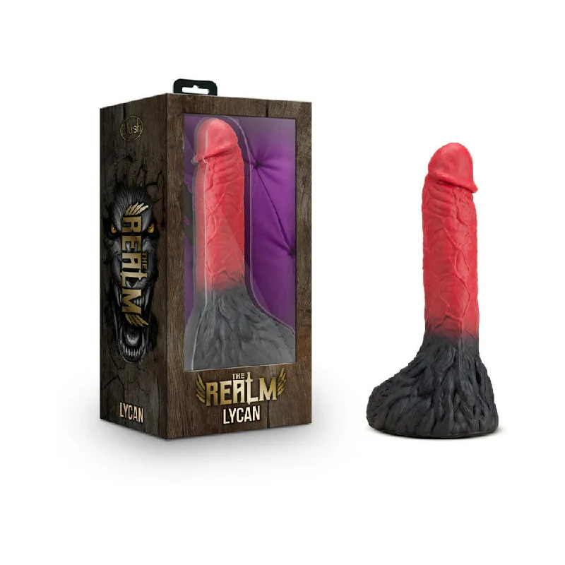 thin glass smooth dildo-The Realm Lycan 10.5 in. Silicone Lock On Fantasy Werewolf Dildo Red