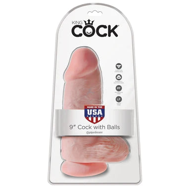 flexible glass thick dildo-King Cock Chubby With Balls Huge Realistic Dildo 9" by Pipedream Products®