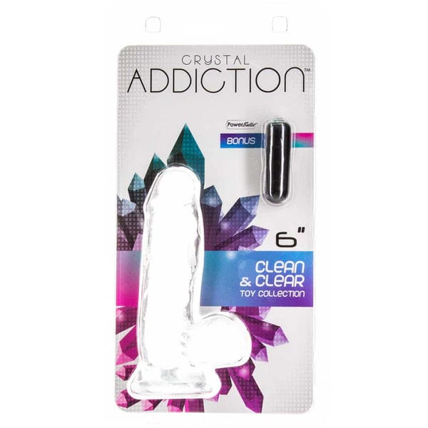 large silicone veined dildo-Dildo - Addiction - Crystal Addiction dildo de 6 pouces avec testicules