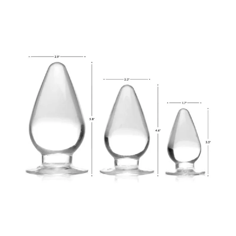 Anal toys for spicy calm-Triple Cones 3 Piece Anal Plug Set - Clear