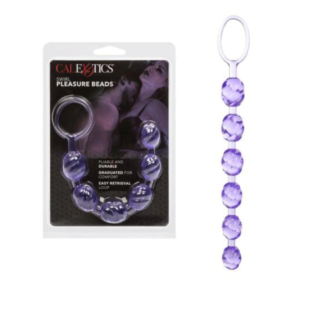 Anal toys for pro calm-Swirl Pleasure Beads -Purple