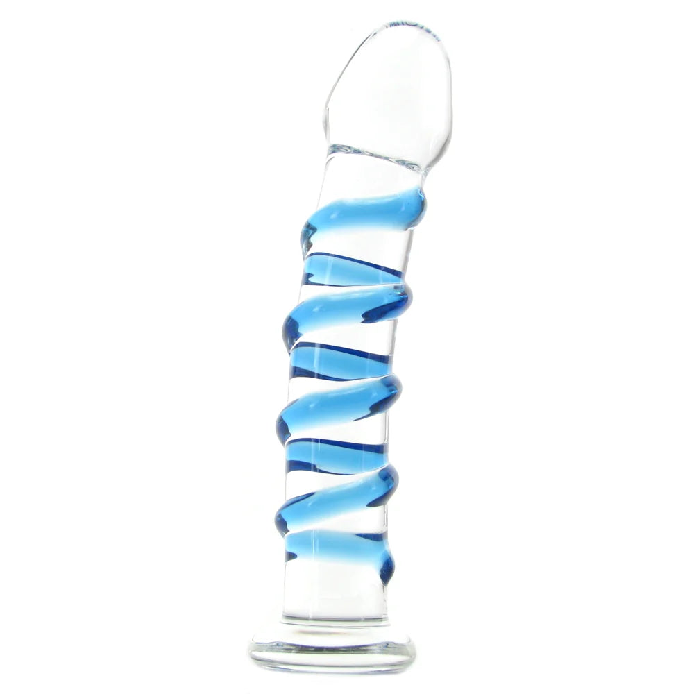 veined silver hands-free dildo-Icicles No. 05 Glass Dildo