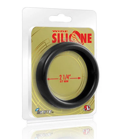 cock ring with small case-Wide Silicone Donut - Black - 2.25-Inch Diameter