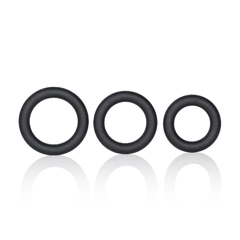 cock ring with zip vibes-Dr. Joel Kaplan Silicone Support Rings - Black