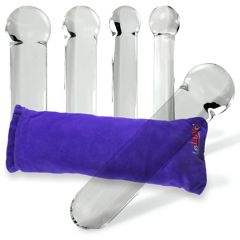 small glass violet dildo-LeLuv Clear Glass 6 Inch Vaginal Dilators | Relieve Pain and Pressure | Choose Diameter