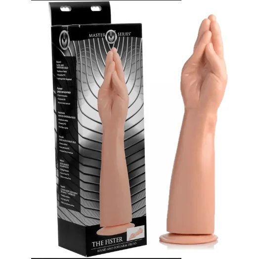 straight silicone ribbed dildo-Dildo XXL - Master Series - The Fister - 15 pouces