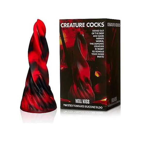 smooth silicone straight dildo-Creature Cocks Hell Kiss Dildo by XR