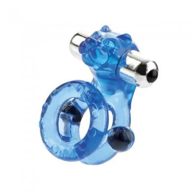 cock ring for lasting performance-Magnetic Power Ring Power Jag Double Ring - Blue