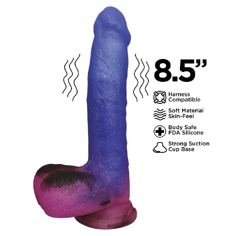 straight silicone ribbed dildo-Stardust Milky Way 8.5in Dildo Vibrating