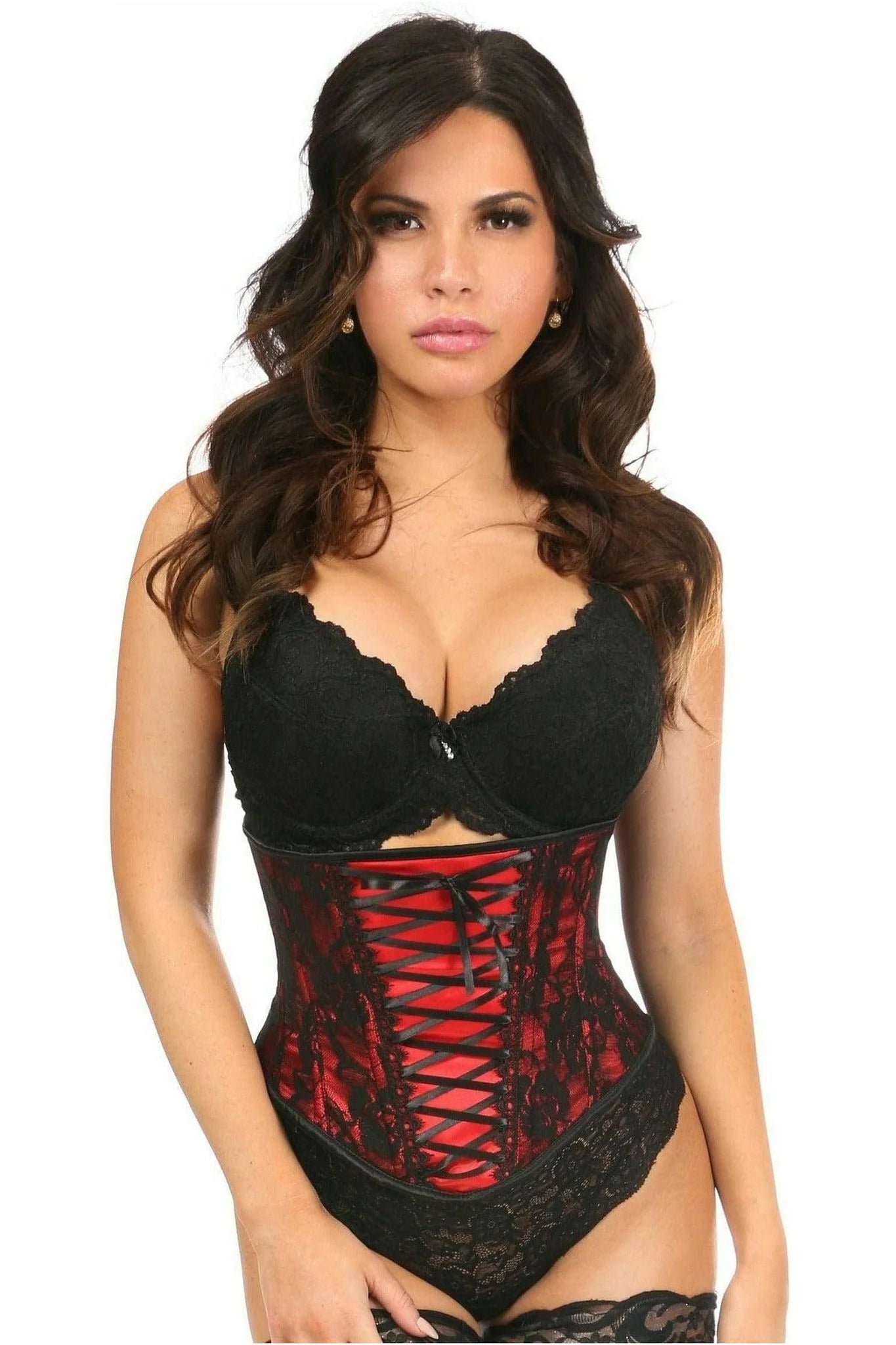 corset for witch fashion-Lavish Lace Over Satin Waist Corset L/XL