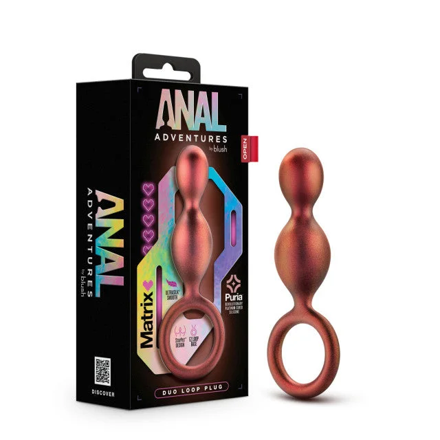 Anal toys with firm joy-AA Matrix ''Duo'' Loop Butt Plug -Copper