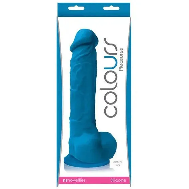 textured rubber black dildo-Colours Pleasures Realistic Dildo with Suction Cup