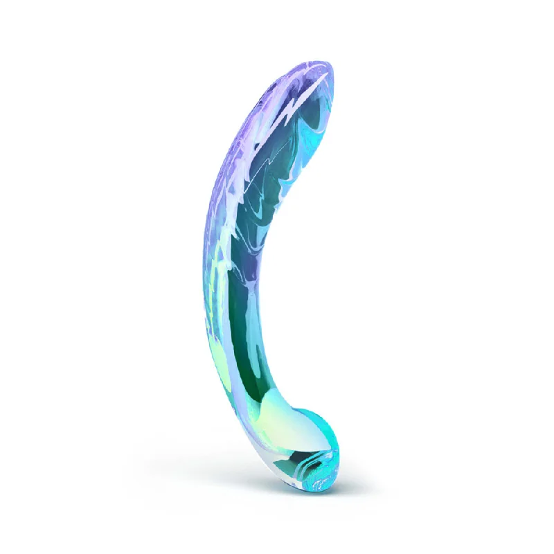 vibrating glass blue dildo-Kalii Glass G-spot Dildo by Biird