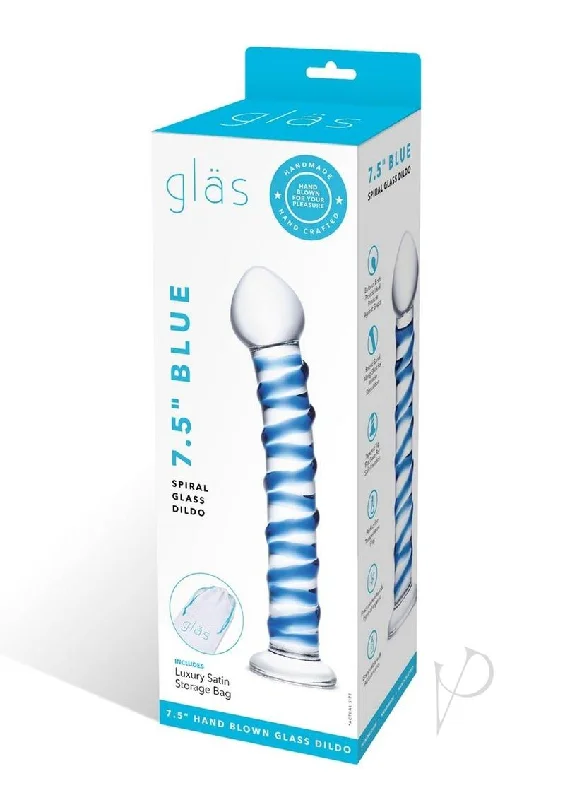 small rubber black dildo-Blue Spiral Glass Dildo