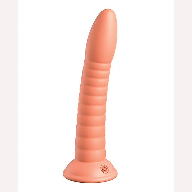 curved glass gold dildo-Dillio Platinum 7in Wild Thing Peach