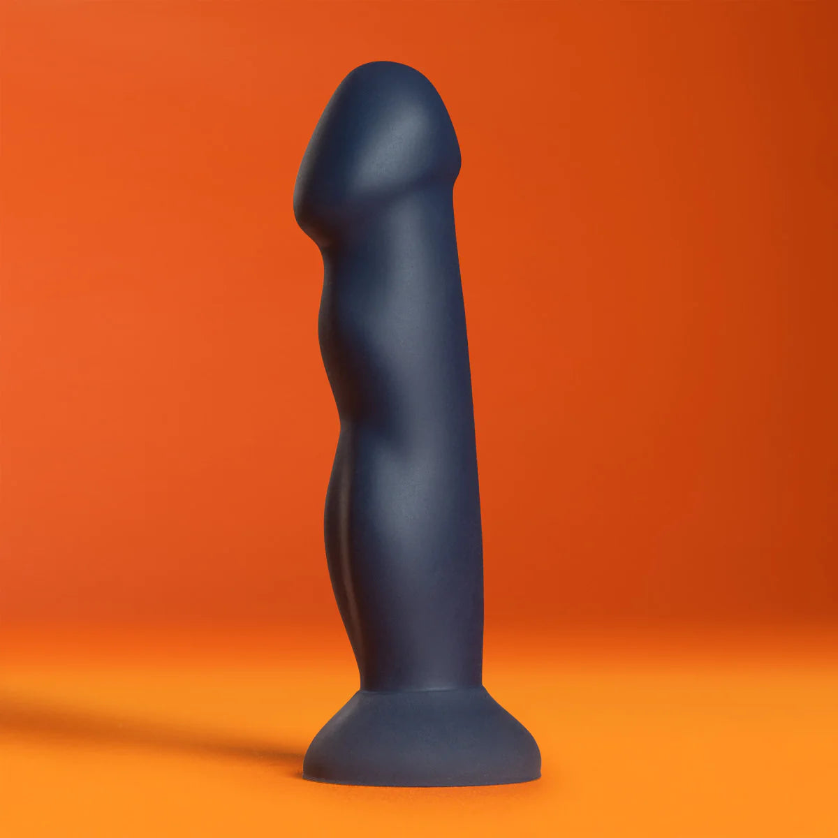 straight glass thin dildo-Avant Suko Indigo D12: Artisan 8 Inch Curved G-Spot Dildo with Suction Cup Base