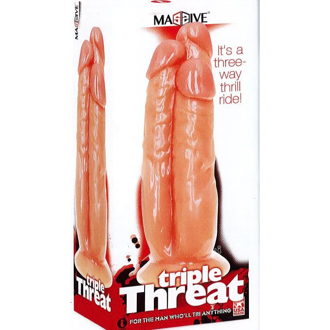 bumpy rubber thick dildo-Massive Triple Threat Dildo 12" by Icon