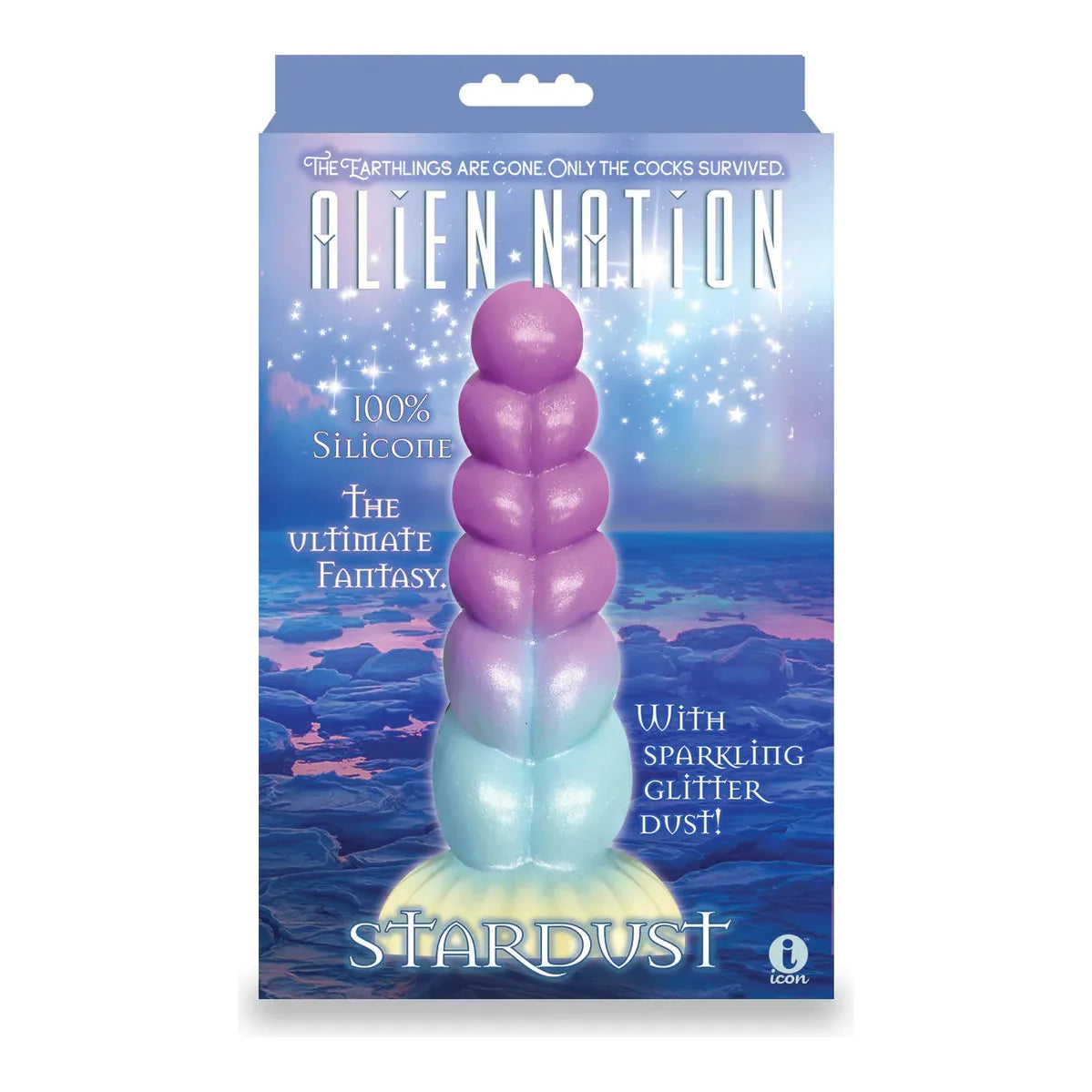 small blue beginner dildo-Alien Nation Stardust Silicone Fantasy Dildo 8.3" by Icon