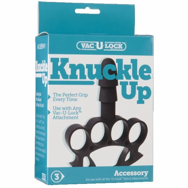 smooth glass blue dildo-Vac U Lock Knuckle Up Black