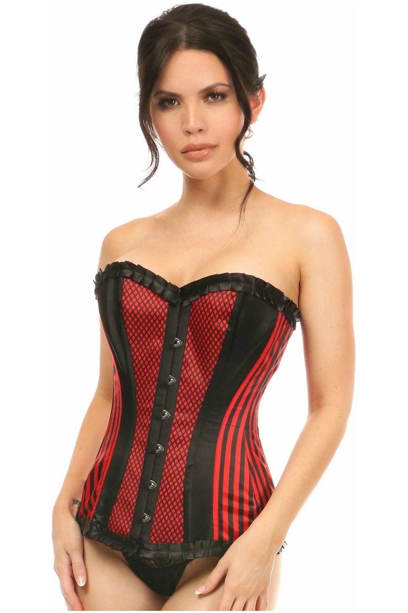 corset top with floral edging-Lavish Burlesque Patterned Corset XL/5X/6X