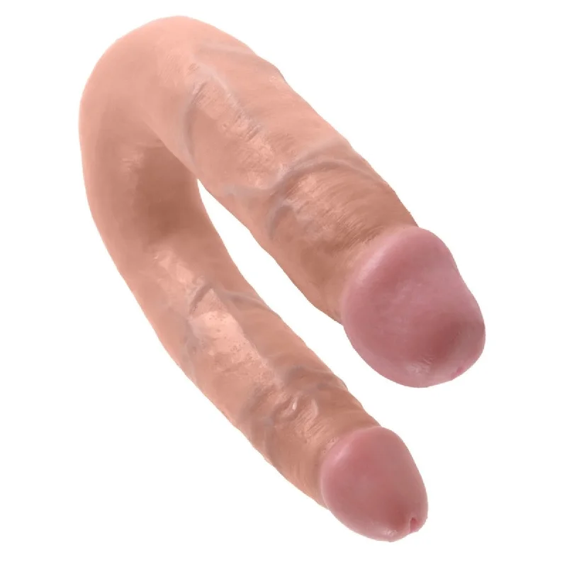 flexible glass thick dildo-King Cock Double Trouble Medium Flesh