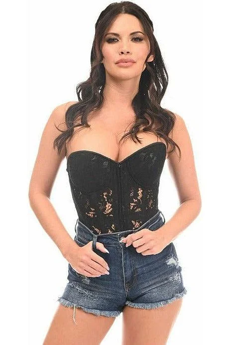 corset dress for showcase-Top Drawer Underwire Sheer Lace Steel Boned Corset