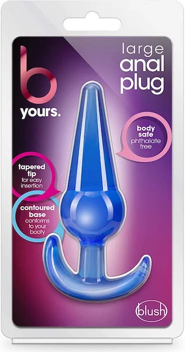 Bendable anal toys ratings-B Yours ''Large'' Slim Anal Plug -Blue