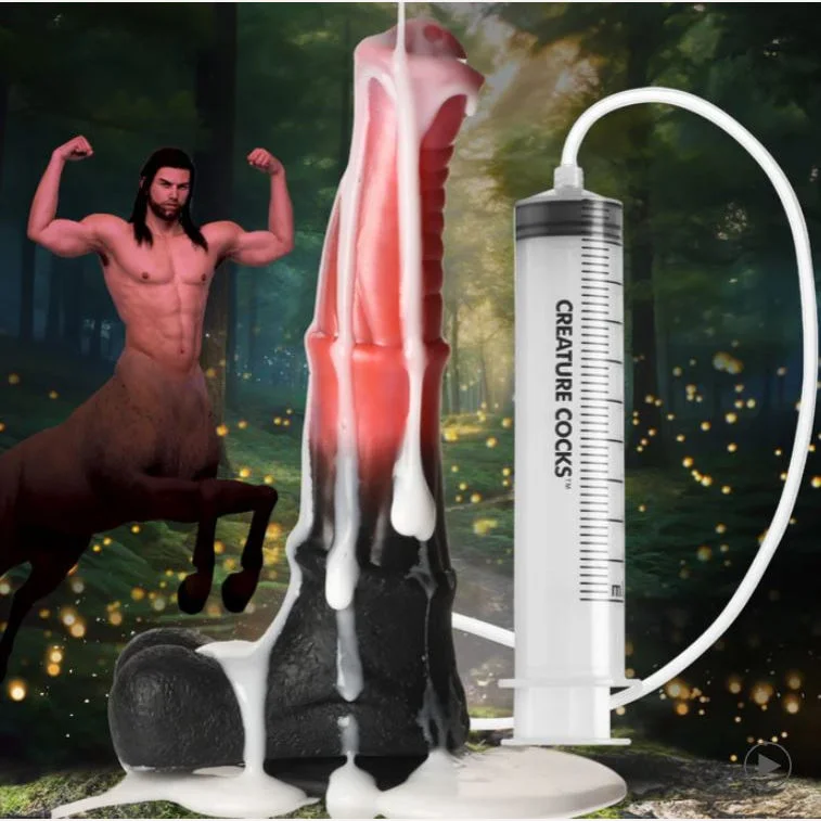 vibrating glass textured dildo-Creature Cocks Centaur Explosion Squirting Dildo