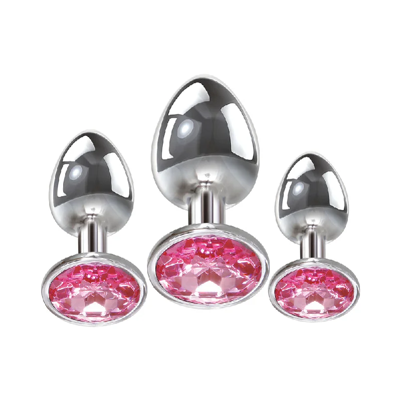 Anal toys with soft hum-Adam & Eve Pink Gem Anal Plug Set